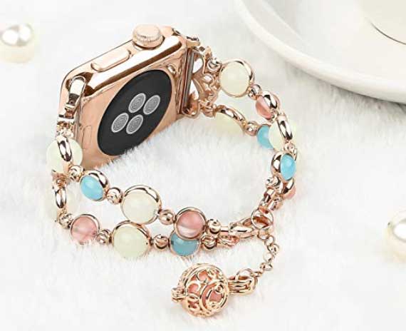Světelný perlový náramek pro Apple Watch