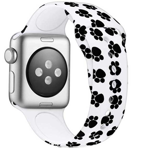 Tisk kočičí tlapky na měkký křemík Apple Watch Band