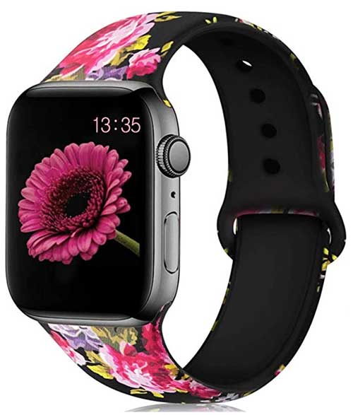 Květinový řemínek na hodinky Apple