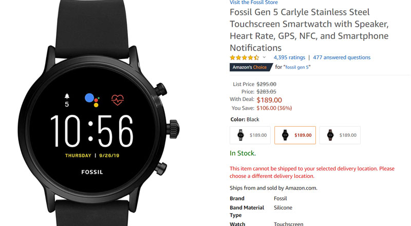 Fossil-Gen-5-Carlyle-HR-nerezová ocel