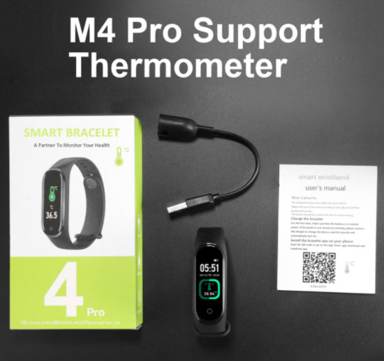 Smartband M4 Pro - vylepšený o funkci teploměru