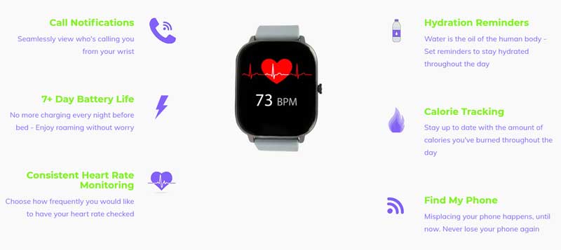 NDUR Smartwatch - sportovní, moderní - přehled funkcí