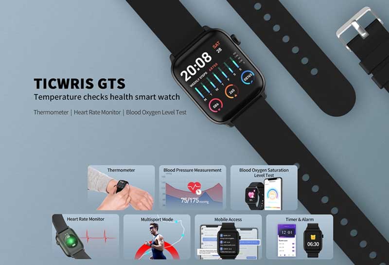 TICWRIS GTS - chytré hodinky s teploměrem