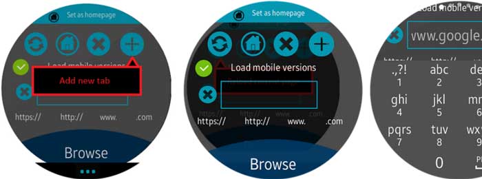 Aplikace WebBrowser pro chytré hodinky Samsung