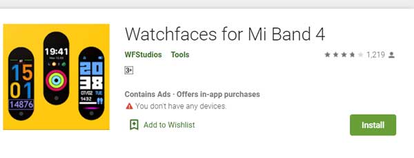 Watch Faces for Mi Band 4 od WFStudios