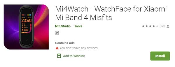 Mi4Watch - WatchFace pro Xiaomi Mi Band 4 MisFits od Ntn Studio