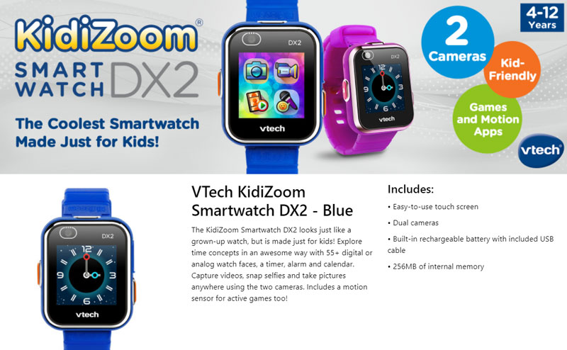Funkce inteligentních hodinek VTech-KidiZoom-DX2