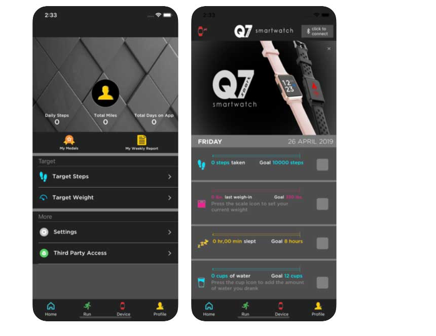 Aplikace smartwatch Q7 Sport