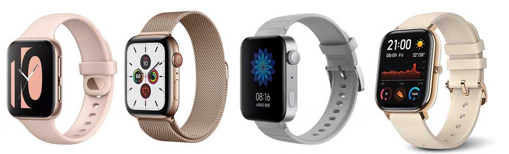 Porovnání specifikací Oppo Watch, Apple Watch, Mi Watch a Amazfit GTS